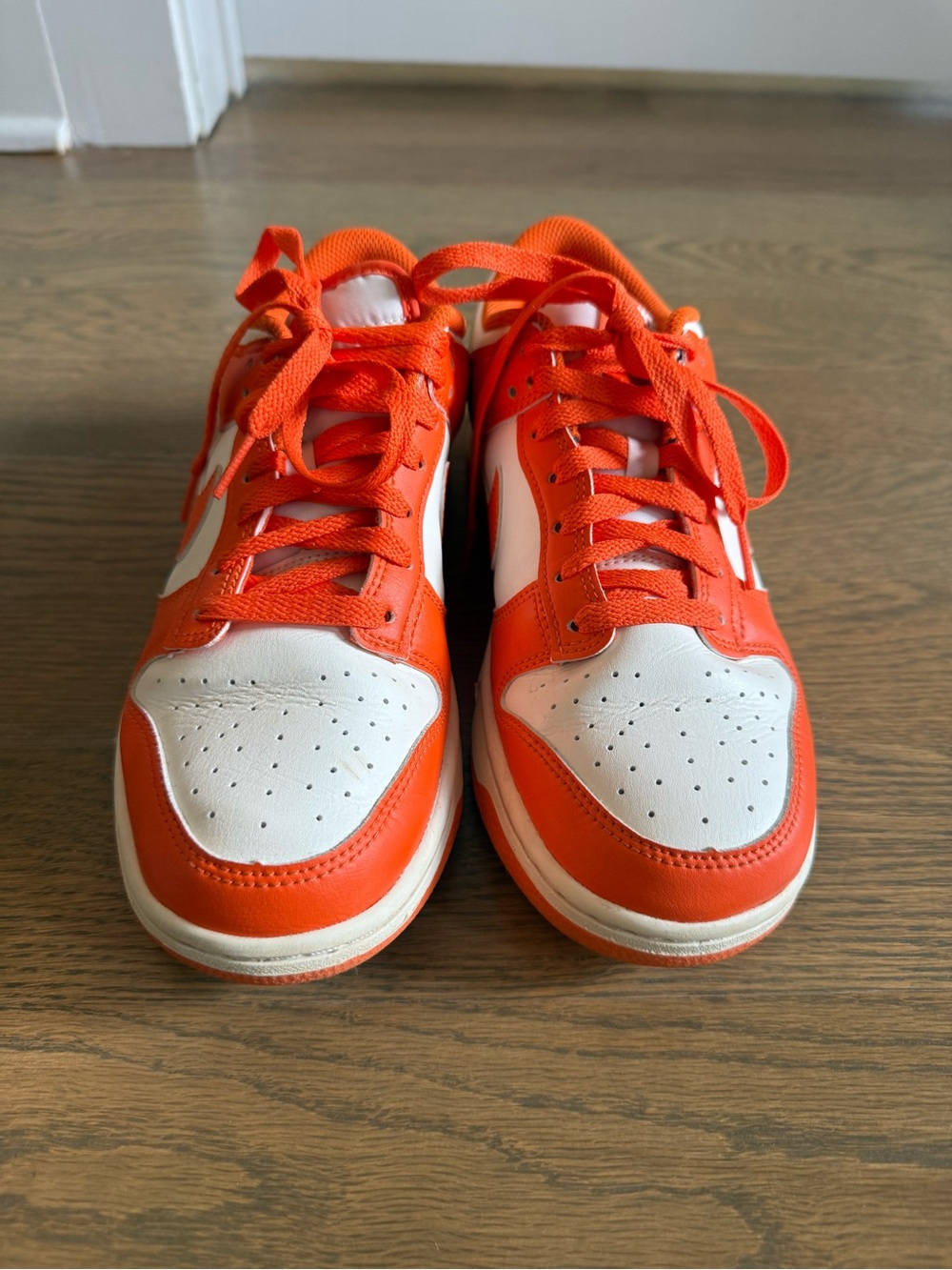 Nike Orange and White Low-Top Sneakers